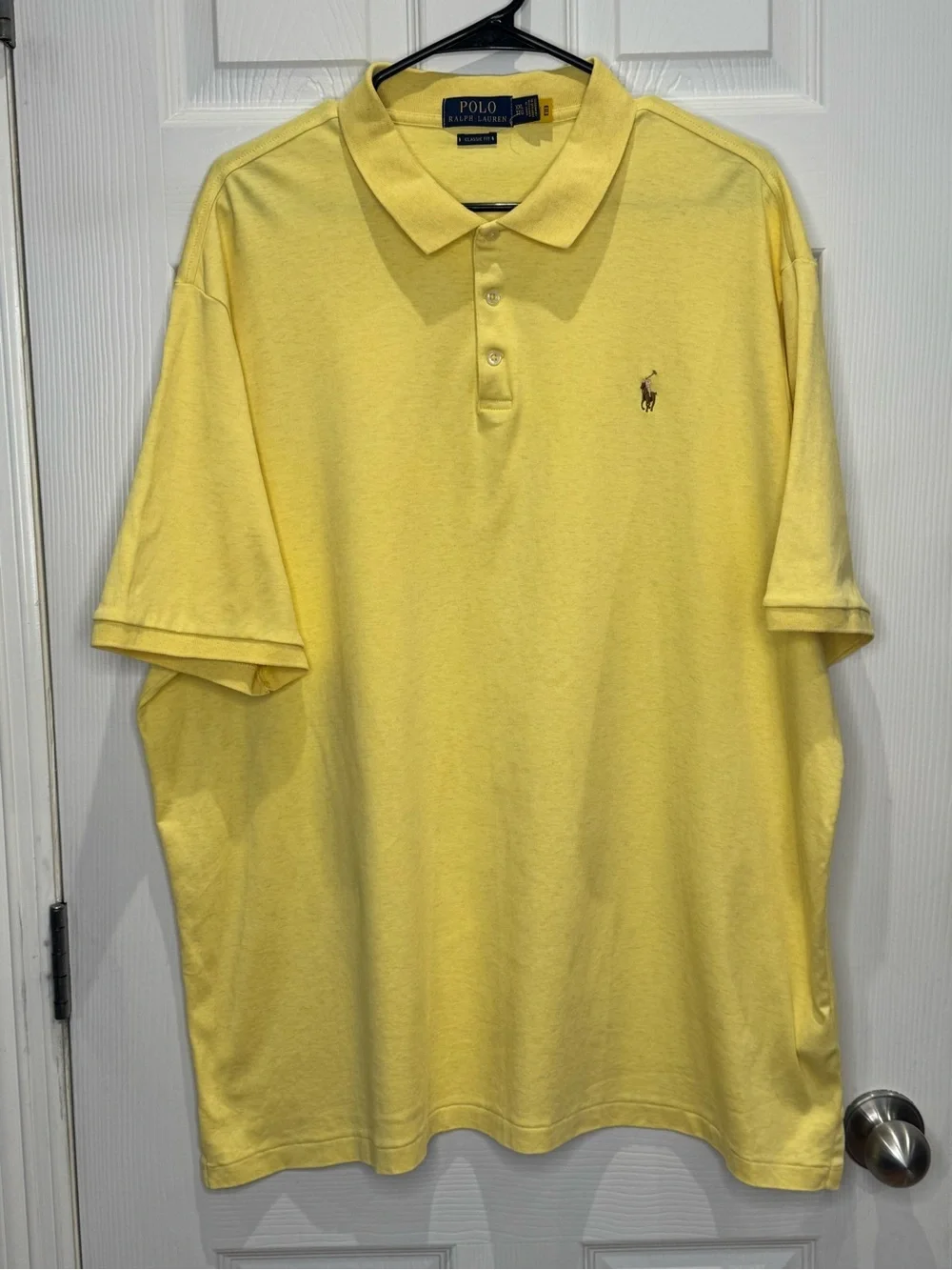 Polo Ralph Lauren Men's XXL Classic Fit Short Sleeve Polo Yellow Flesh Pony Golf